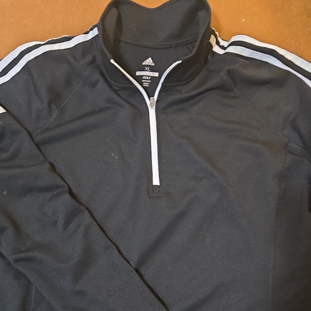 Adidas Men's Black Quarter-Zip Jacket